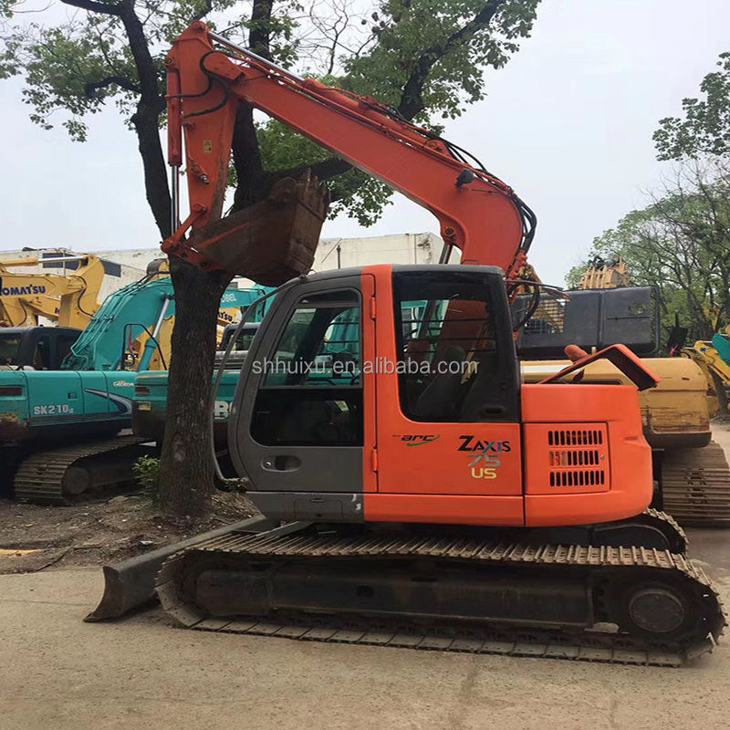 Excavadora usada Hitachi75US mini para la venta de segunda mano Hitachi75US excavadora pequeña en buenas condiciones