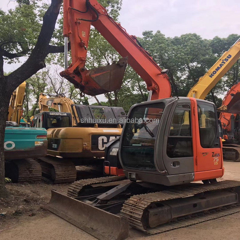 Excavadora usada Hitachi75US mini para la venta de segunda mano Hitachi75US excavadora pequeña en buenas condiciones