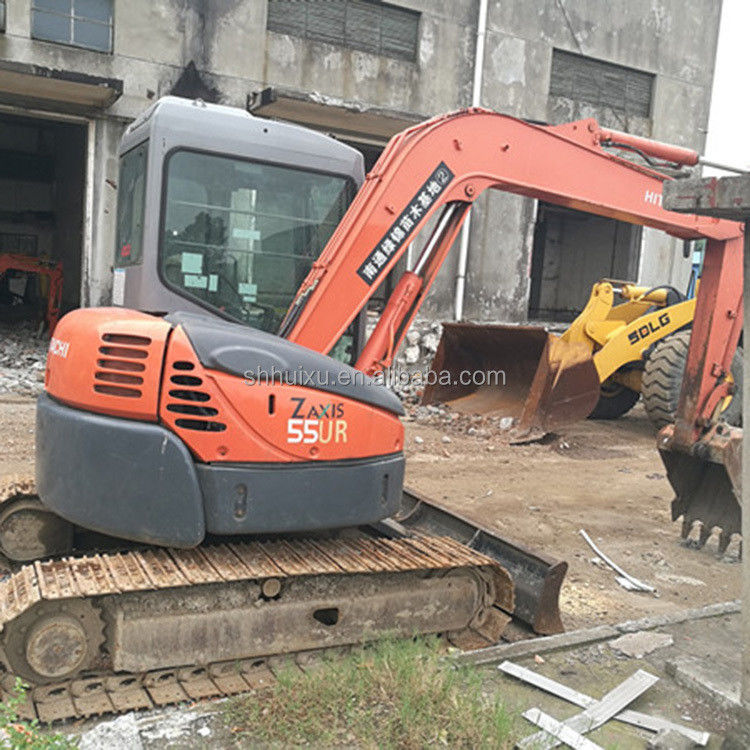 Hitachi en stock Mini excavadora japonesa usada HITACHI 55 a la venta/Excavadora de segunda mano pequeña de rastreo en buen estado HITACHI 55