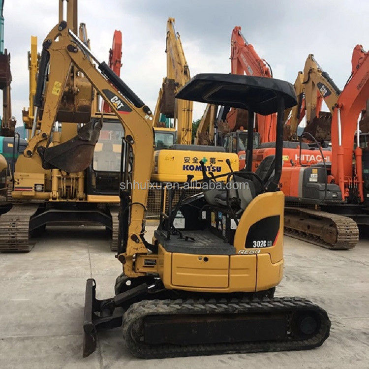 Buena calidad de segunda mano excavadora de pequeño tipo CAT302 mini excavadora hidráulica usada máquina de orugas Orugas en stock