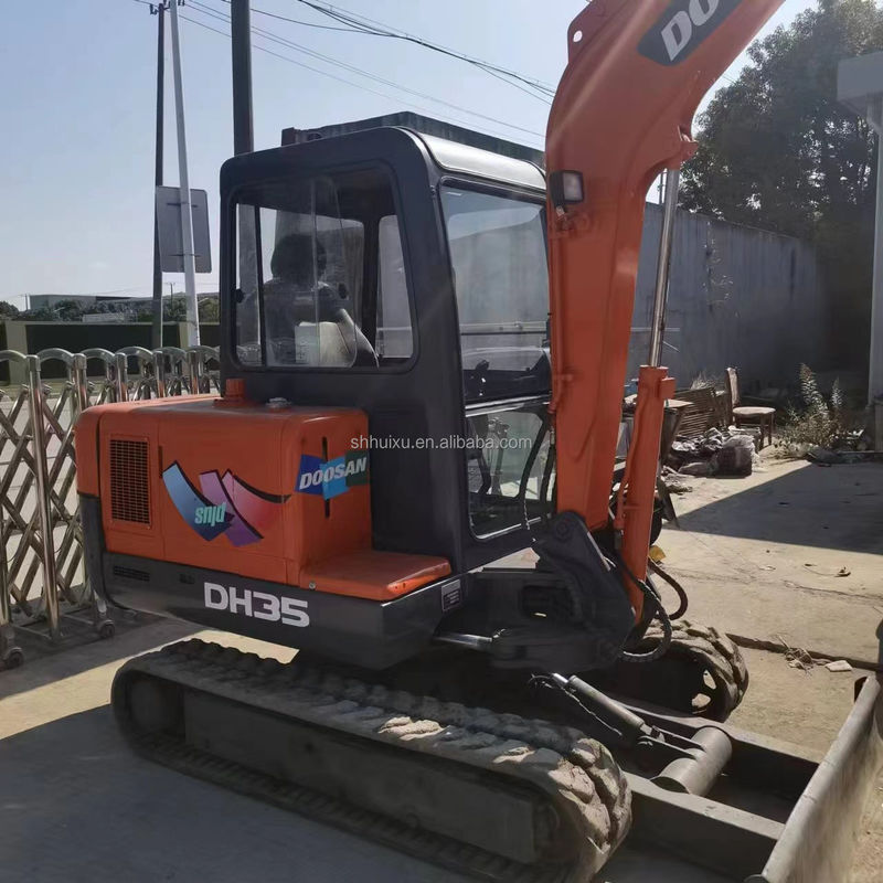 Venta caliente de Doosan Excavadora usada original Doosan DH35, mini excavadora Doosan con hoja de dozer, Doosan DH35 DH55 DH60 DH70 DH80 DX80 DX75 en stock