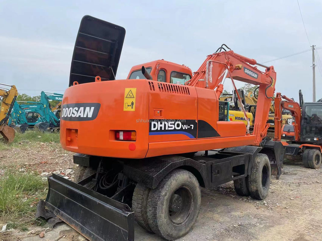 China excavadora de ruedas Doosan 150 excavadora de segunda mano máquina pesada gran excavadora