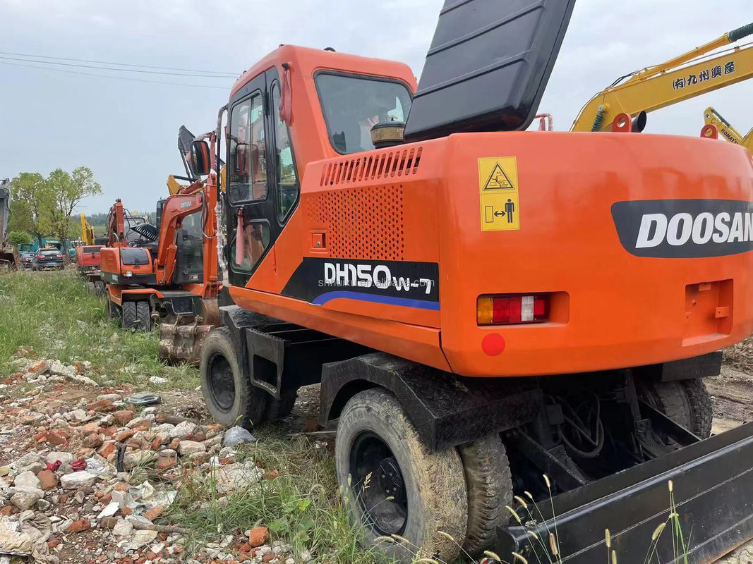 China excavadora de ruedas Doosan 150 excavadora de segunda mano máquina pesada gran excavadora