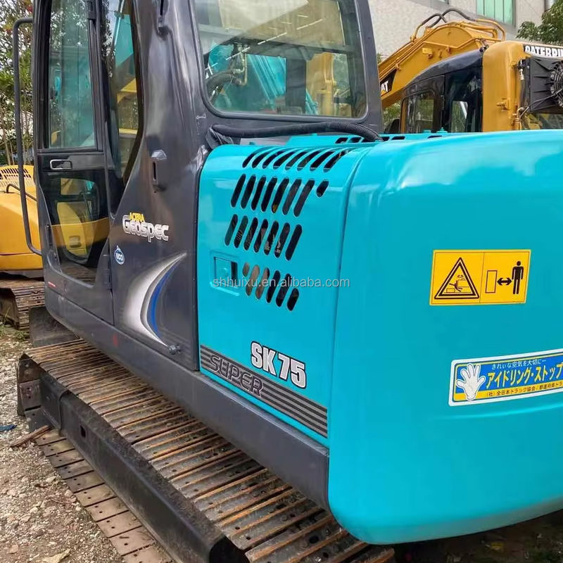 Color azul pintura original usada Kobelco 75 excavadora de segunda mano 7.5 toneladas