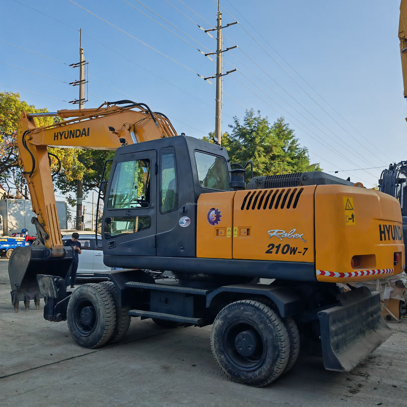 Excavadora de ruedas usadas Hyundai 210-7 con alta potencia de excavación Motor original Hyundai Excavadora de ruedas