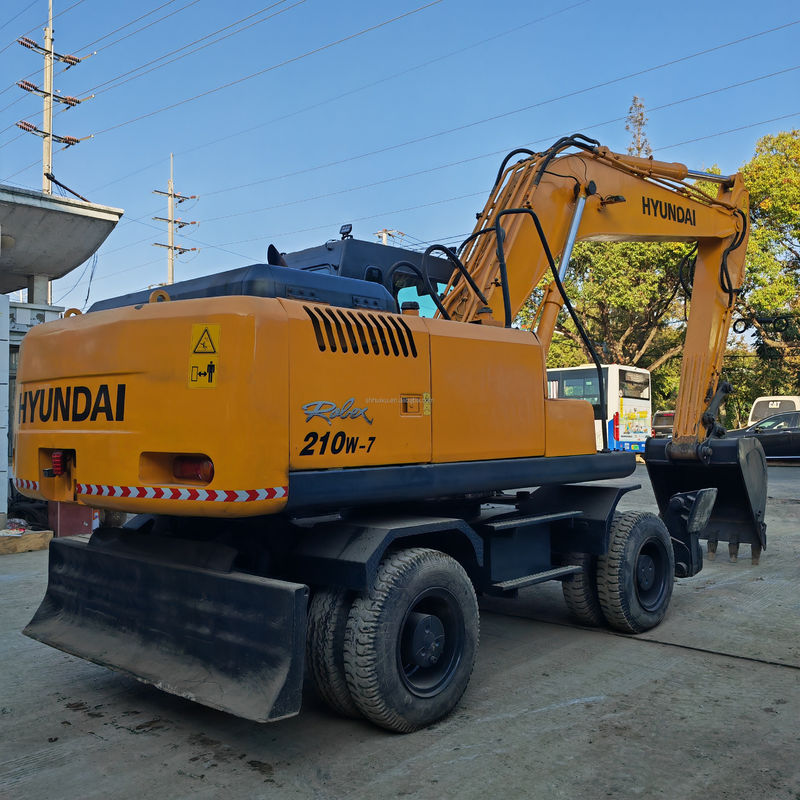 Excavadora de ruedas usadas Hyundai 210-7 con alta potencia de excavación Motor original Hyundai Excavadora de ruedas