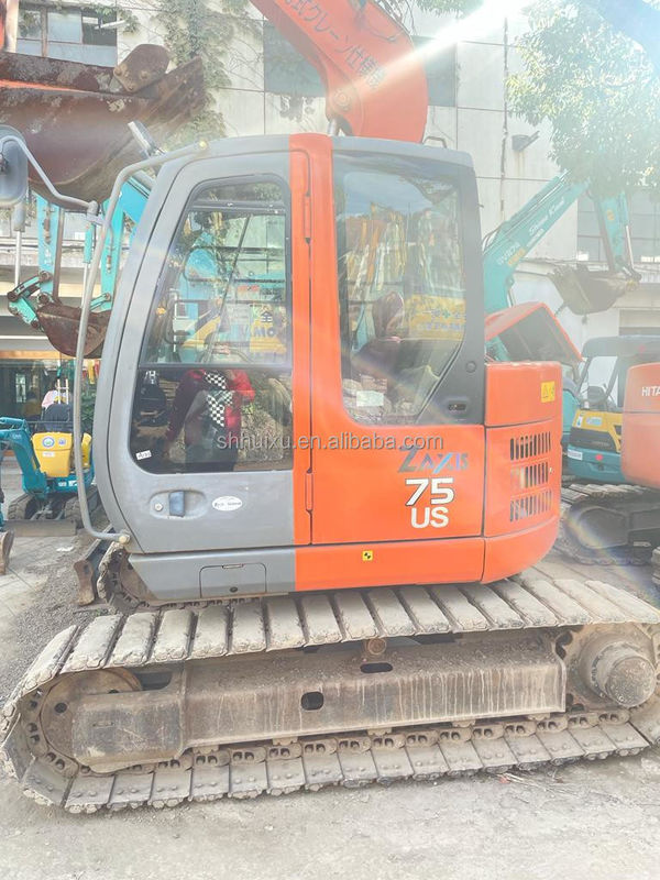 Hitachi en stock Japón origen Hitachi ZX75 de segunda mano excavadora hidráulica de rastreo/mini excavadora usada Hitachi ZX75 buena calidad Precio barato