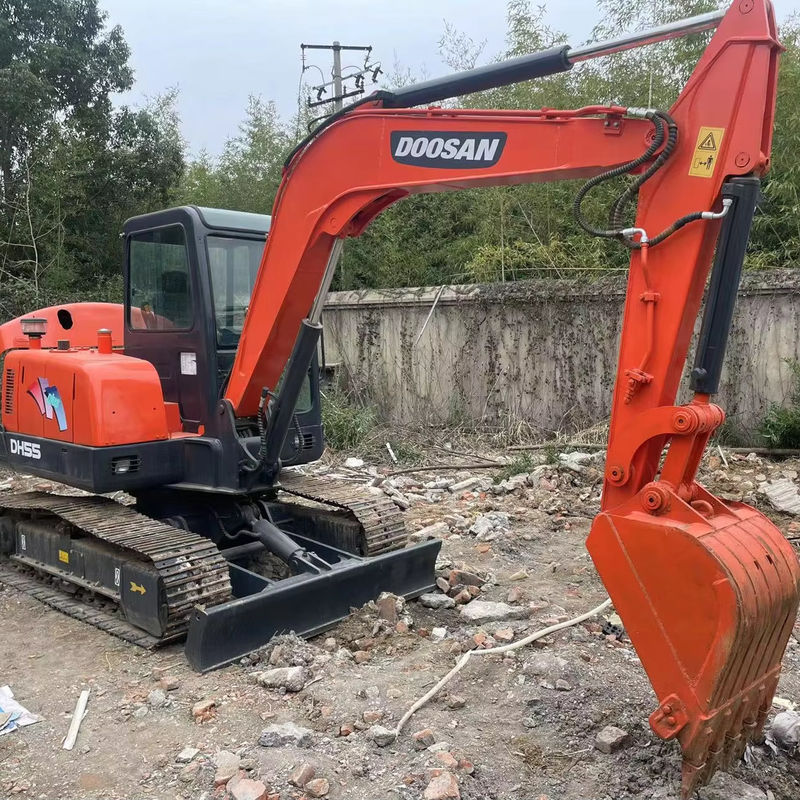 Color naranja Mini Usado Cat Doosan Dx55 Excavadora de segunda mano 5,5 toneladas