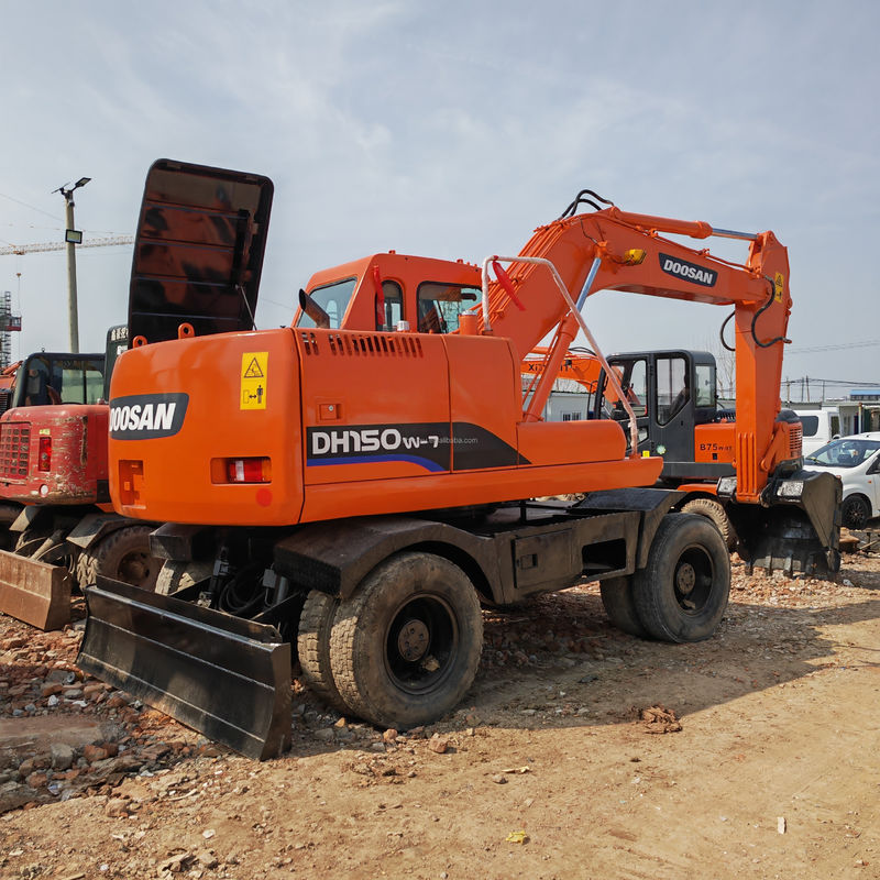 90 Excavadora nueva de ruedas de segunda mano DOOSAN DH150W-7 Excavadora usada de 4 ruedas