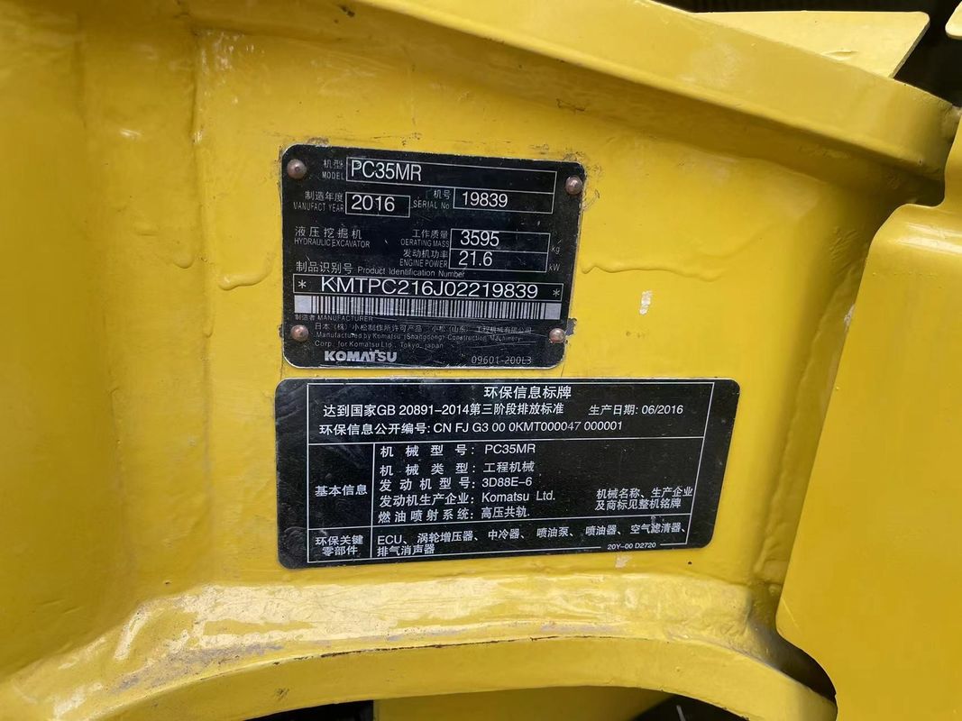 Mini excavadora usada Komatsu PC35 sin cabina excavadora pequeña maquinaria usada mini excavadora usada excavadora de segunda mano para la venta