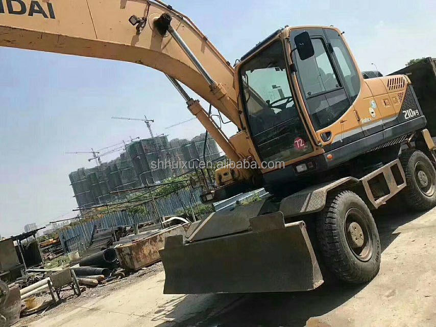 coreano original 2014 Hyundai r210w-9 usado excavadora de ruedas / máquina de neumáticos R210w-9 Hyundai a la venta