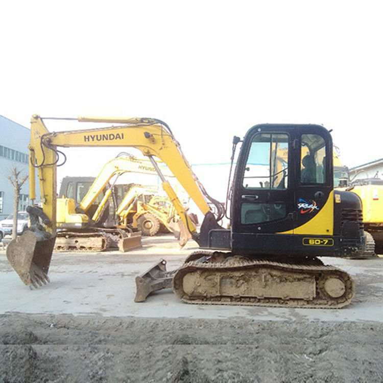 6 toneladas Hyundai Excavadoras de ruedas usadas R60-7 Hyundai Excavadora de ruedas usadas Crawler 60