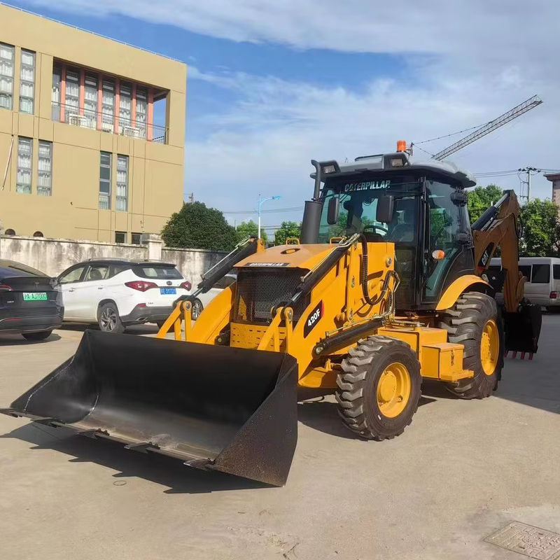 Excavadora usada Caterpillar CAT420F retroexcavadoras ocupadas en ambos extremos / motor de tractor japonés de segunda mano en buen estado