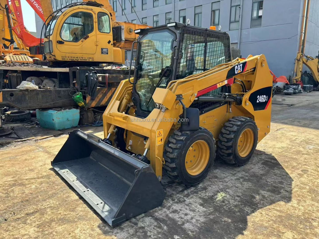 Caterpillar 246D Skid Steer Usado Cat 246C Skid Steer Cargador máquina de segunda mano Cargador de gato